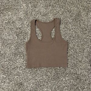 SHEIN Brown Ribbed Crop Top